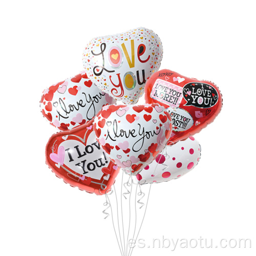 Nuevos productos de 18 pulgadas Red Heart Forma Rubber Air relleno de aire Decoración de la fiesta de bodas de San Valentín helio Globos